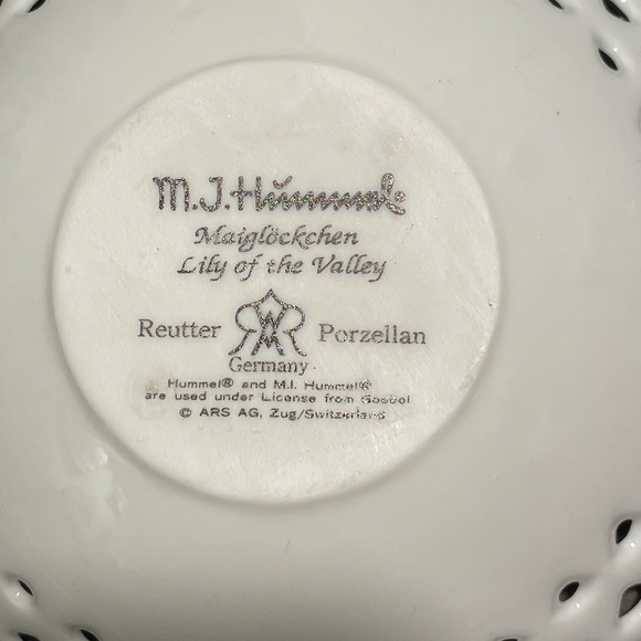 Vintage M.J. Hummel "Lilly of the Valley" Dish Small Reutter Porzellan Germany - Picture 6 of 6